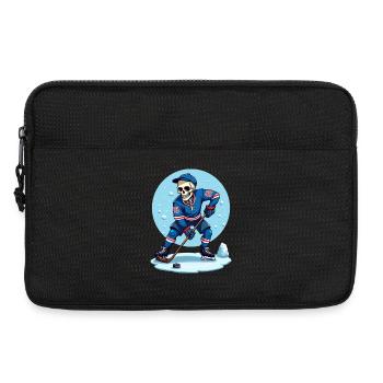 Skelett Eishockeyspieler Nummer 99 Wintersport - Laptop bag 13" - black - Front