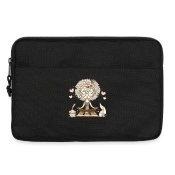Fille de yoga avec chien et chat – Namaste & Amour - Sacoche pour ordinateur portable 13 pouces - noir - Devant
