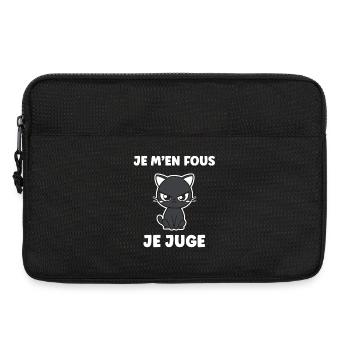 Chat pas content Je Juge - Sacoche pour ordinateur portable 13 pouces - noir - Devant