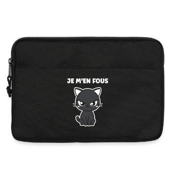 Chat noir grognon - Sacoche pour ordinateur portable 13 pouces - noir - Devant