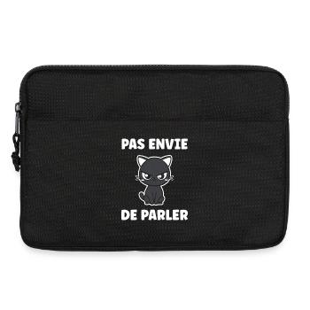 Die grummelige Katze will nicht reden - Laptoptasche 13" - Schwarz - Vorne