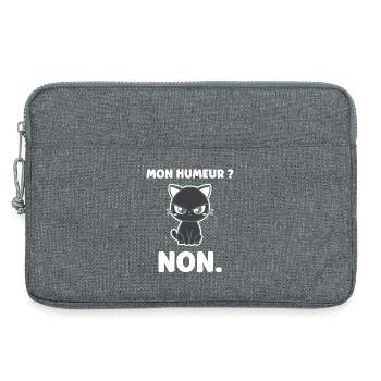 Chat grognon MON HUMEUR - Laptoptasche 13" - Grau meliert - Vorne