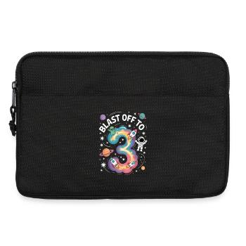 Departure into space 3rd birthday children's birthday party - Laptop bag 13" - black - Front