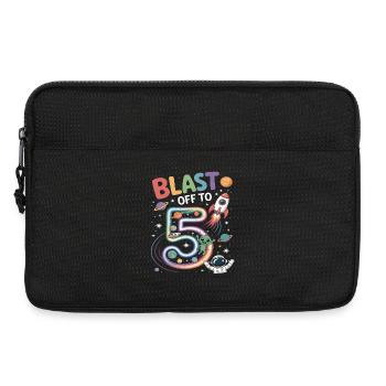 Departure into space 5th birthday children's birthday party - Laptop bag 13" - black - Front