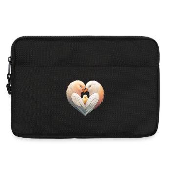 Taubenherz: Elterliche Taubenliebe - Laptoptasche 13" - Schwarz - Vorne