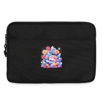 Hérisson endormi dans le jardin de cristal - Sacoche pour ordinateur portable 13 pouces - noir - Devant
