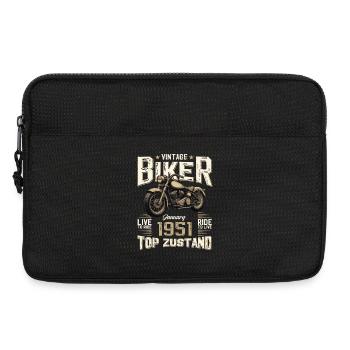75th Birthday Gift Motorcyclist January 1951 - Laptop bag 13" - black - Front