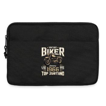 60e anniversaire cadeau Motocycliste janvier 1966 - Sacoche pour ordinateur portable 13 pouces - noir - Devant