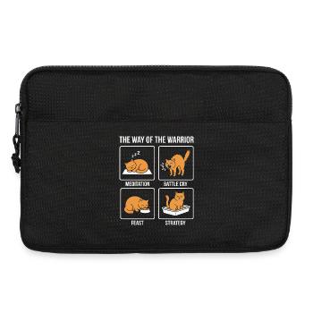 Funny Cat The Way of the Warrior Samurai Orange - Laptop bag 13" - black - Front