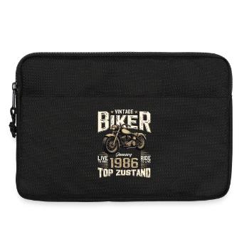 40e anniversaire cadeau Motocycliste janvier 1986 - Sacoche pour ordinateur portable 13 pouces - noir - Devant