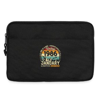 40e anniversaire Millésime de janvier 1986 - Sacoche pour ordinateur portable 13 pouces - noir - Devant