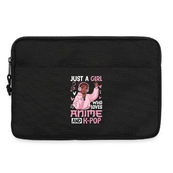 Just A Girl Who Love L’Anime And K-Pop - Sacoche pour ordinateur portable 13 pouces - noir - Devant