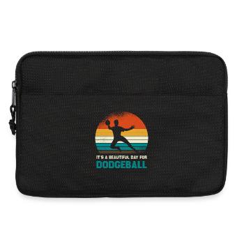Retro Sunset Dodgeball Day - Laptop bag 13" - black - Front
