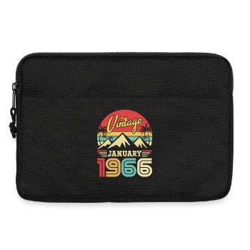 Janvier 1966 Vintage Cadeau d'anniversaire Rétro - Sacoche pour ordinateur portable 13 pouces - noir - Devant