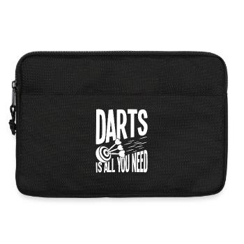 Darts Is All You Need, Funny Dart Spruch - Laptop bag 13" - black - Front
