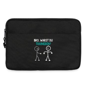 Strichmännchen WARST DU TRAINIEREN LUSTIG - Laptoptasche 13" - Schwarz - Vorne