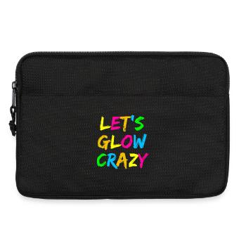 Let’s Glow Crazy – Neon Party Typography Design - Laptoptasche 13" - Schwarz - Vorne