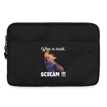Cockatiel Meme T, funny screaming nymph - Laptop bag 13" - black - Front