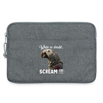 Idée de cadeau humoristique pour les gardiens de perroquets - Sacoche pour ordinateur portable 13 pouces - gris chiné - Devant