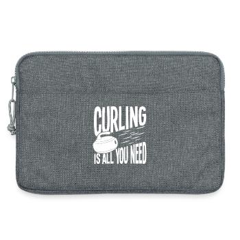 Curling is all you need - Laptop bag 13" - heather grey - Front