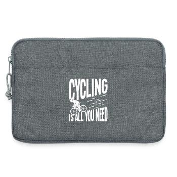 Le vélo, c’est tout ce dont tu as besoin - Sacoche pour ordinateur portable 13 pouces - gris chiné - Devant