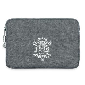 January 1996 Vintage Retro Birthday Gift - Laptop bag 13" - heather grey - Front
