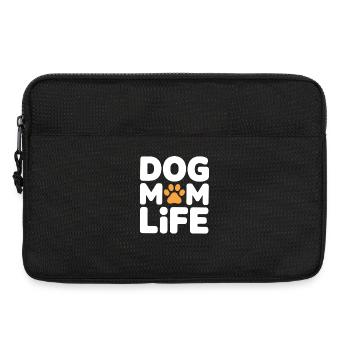 Dog Mom Life – Hundeliebe Spruch mit Pfote - Laptoptasche 13" - Schwarz - Vorne