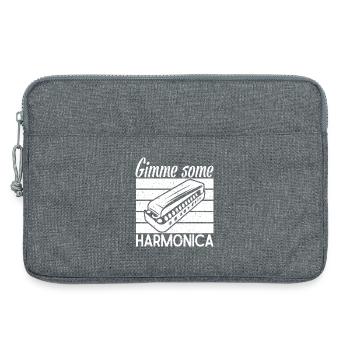 Musicien d’harmonica Donne-moi un peu d’harmonica - Sacoche pour ordinateur portable 13 pouces - gris chiné - Devant