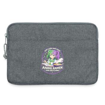 Just a Girl: Anime Ramen Sketching - Laptop bag 13" - heather grey - Front