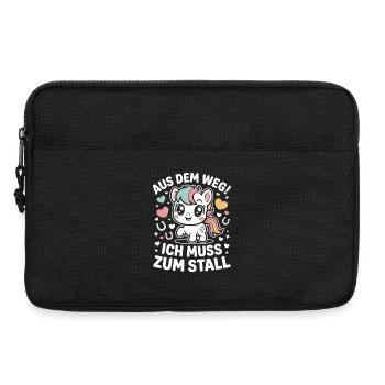 Riding out of the way to the stable horse girl horses - Laptop bag 13" - black - Front