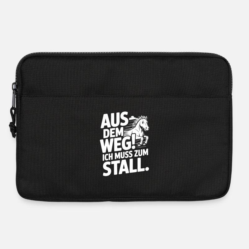 Reiten Aus Dem Weg Zum Stall Pferdemädchen Pferde - Laptoptasche 13" - Schwarz