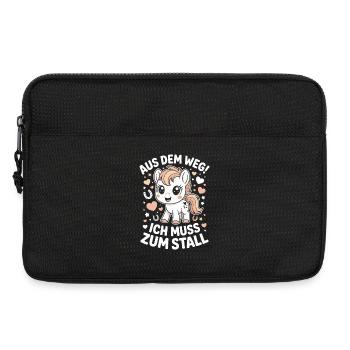 Riding out of the way to the stable horse girl horses - Laptop bag 13" - black - Front