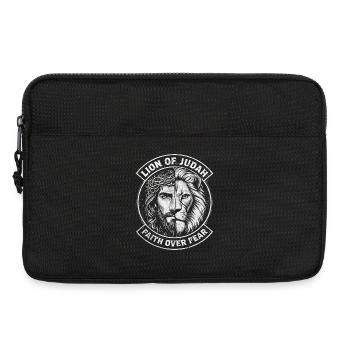 Löwe Juda: Glaube über Angst - Laptoptasche 13" - Schwarz - Vorne