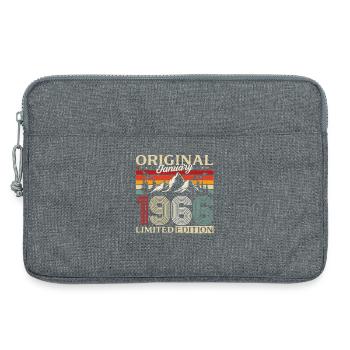 60e anniversaire Original Millésime janvier 1966 - Sacoche pour ordinateur portable 13 pouces - gris chiné - Devant