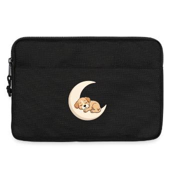 Moon cuddly dog in sleep - Laptop bag 13" - black - Front