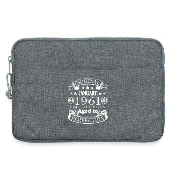 65e anniversaire Original janvier 1961 - Sacoche pour ordinateur portable 13 pouces - gris chiné - Devant
