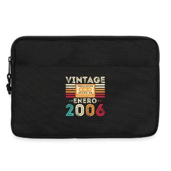 Cadeau d’anniversaire rétro vintage de janvier 2006 - Sacoche pour ordinateur portable 13 pouces - noir - Devant