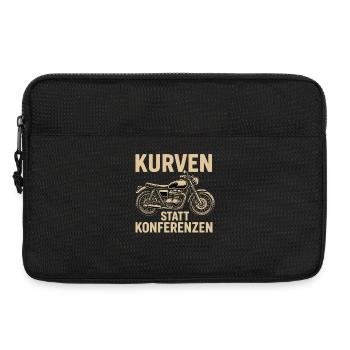 Kurven statt Konferenzen, biker geschenk - Laptoptasche 13" - Schwarz - Vorne