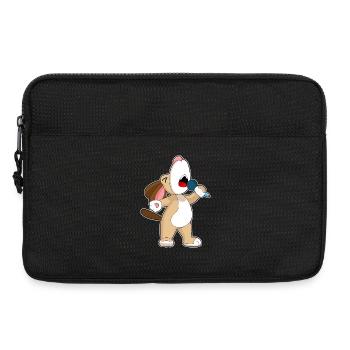 Chanteur de chien Chant au micro - Sacoche pour ordinateur portable 13 pouces - noir - Devant