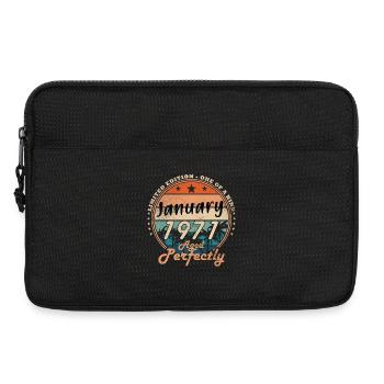 55e anniversaire Original janvier Né en 1971 - Sacoche pour ordinateur portable 13 pouces - noir - Devant