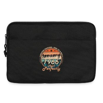 Cadeau d’anniversaire rétro vintage de janvier 1966 - Sacoche pour ordinateur portable 13 pouces - noir - Devant