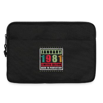 Januar 1981 Limitierte Edition Gealtert Perfektion - Laptoptasche 13" - Schwarz - Vorne