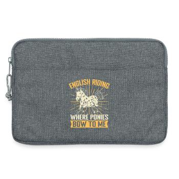 Cavalier amateur de chevaux Mon arc à l’anglais pour moi - Sacoche pour ordinateur portable 13 pouces - gris chiné - Devant