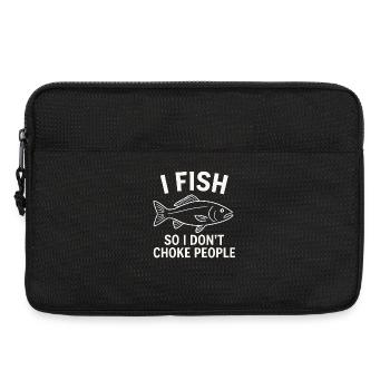 I Fish So I Don't Choke People Angler Spruch Angel - Laptop bag 13" - black - Front