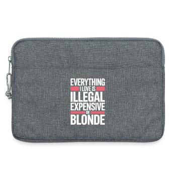Everything I Love Illegal Expensive Blonde Männer - Laptoptasche 13" - Grau meliert - Vorne
