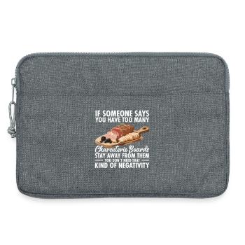 Plateau des amateurs de charcuterie Préparation d’un plateau de fromages - Sacoche pour ordinateur portable 13 pouces - gris chiné - Devant