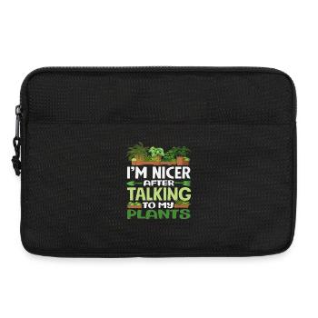 More beautiful after talking to my plants - Laptop bag 13" - black - Front