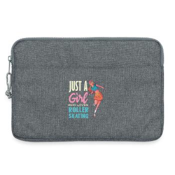 Just a Girl Loves Roller Skating - Laptop bag 13" - heather grey - Front