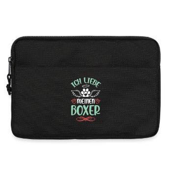 J’adore mon boxer avec des ailes - Sacoche pour ordinateur portable 13 pouces - noir - Devant