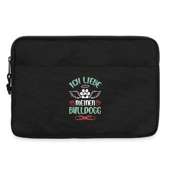 Bulldog Love avec des ailes - Sacoche pour ordinateur portable 13 pouces - noir - Devant